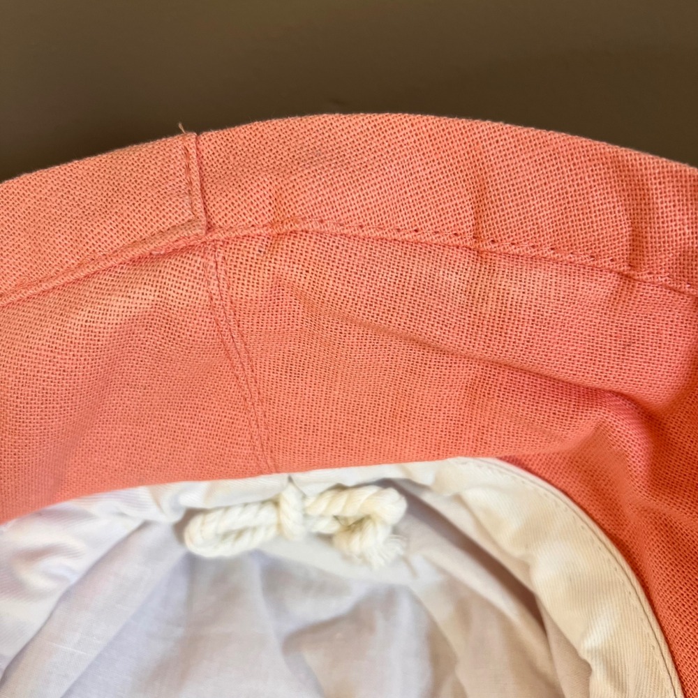 Scala Collezione Coral Pink Linen Blend Wide Brim Sun Bucket Hat Adjustable - Picture 7 of 7
